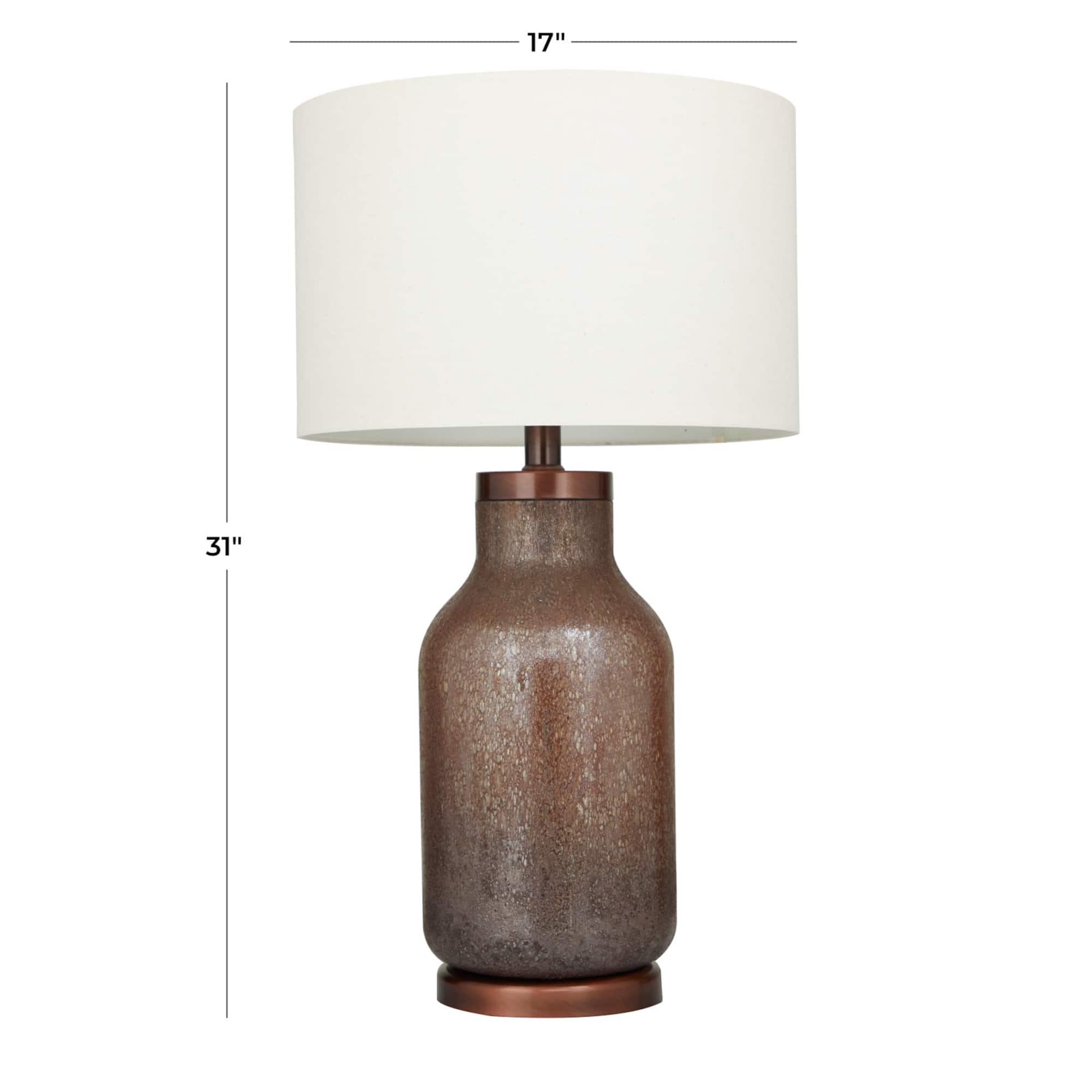 Brown Glass Table Lamp 17" x 17" x 31"